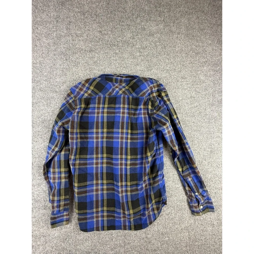 Levi's Shirt Mens Medium Blue Plaid Flannel Long Sleeve Button Up Pockets Casual